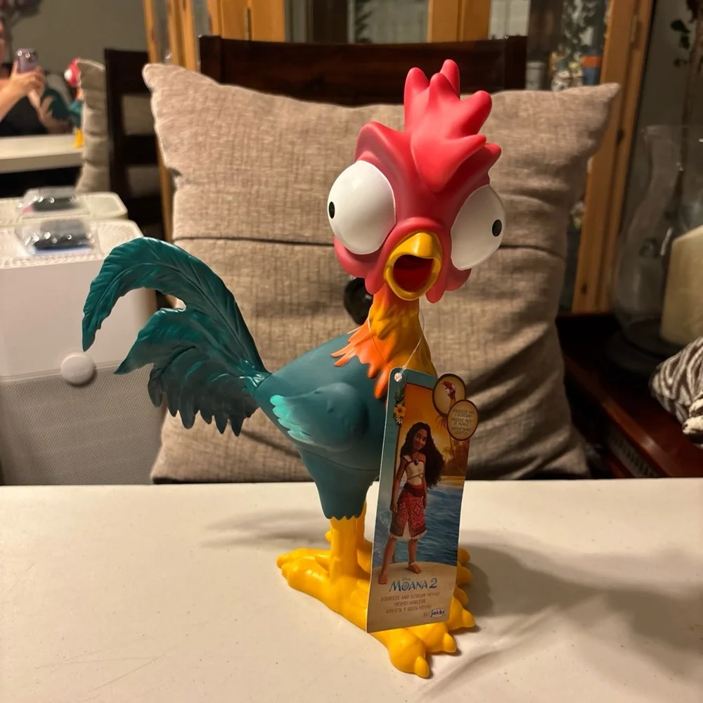 Heihei squeezable noise rubber rooster toy. Not dog toy. New Moana 2. 12” tall